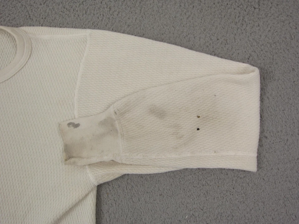 Vintage Jockey Thermal Shirt Mens Large Creme Waffle 80s 90s Made in USA - Image 3 of 4