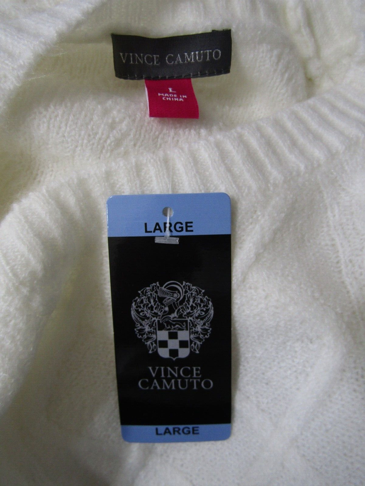 NWT Vince Camuto Cable Antique White Acrylic/Polyester Sweater Women's Size L image 4