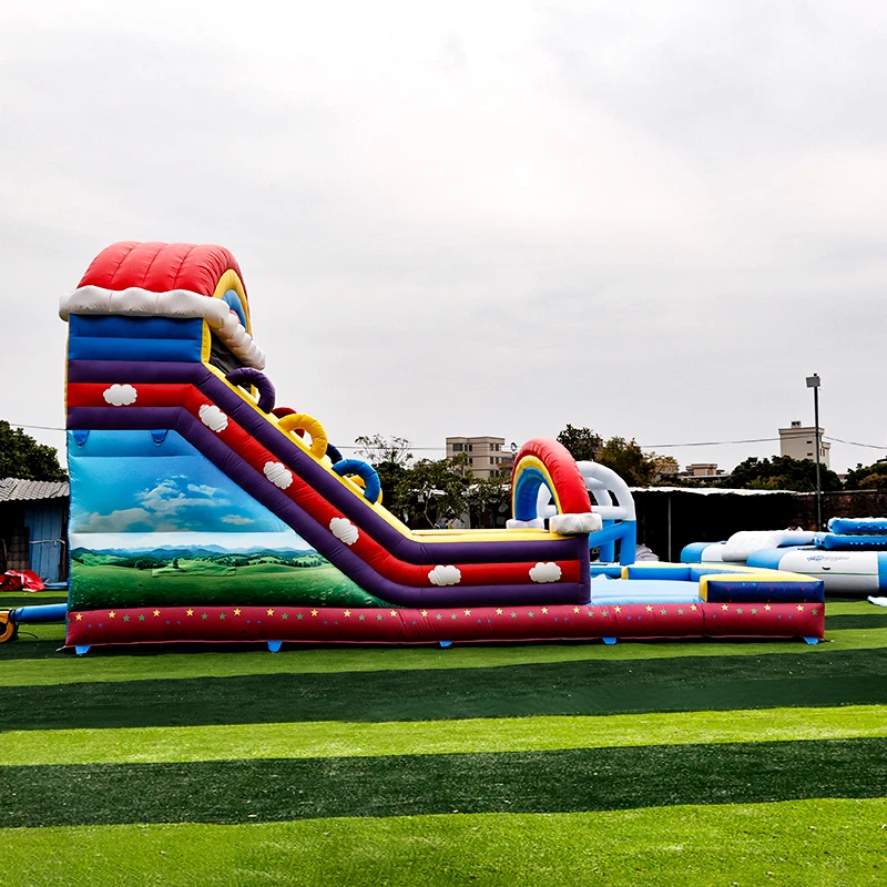 Profi Hüpfburg Rutsche Regenbogen – 10x5x5m – Modell IN2-006 - Bild 3 von 4