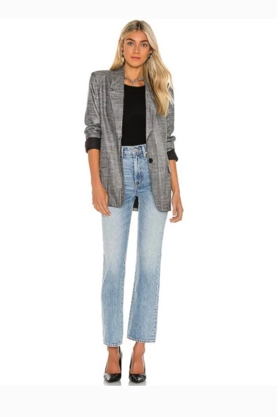 Women's Revolve BB Dakota Hot Shot Blazer Size Small Black Metallic Silver EUC - Image 3 of 4