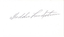 Freddie Lindstrom Hall Of Fame Autographed Signed Index Card AMCo COA 17161