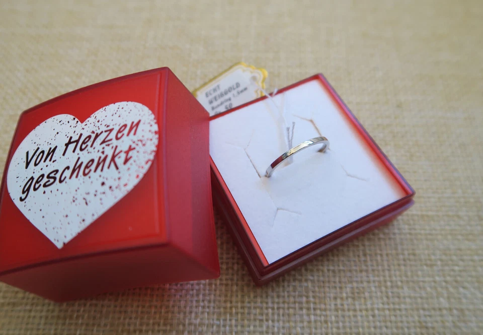 ECHT WEIßGOLD *** Dünner Ring Bandring Vorsteckring Beisteckring / Gr. 48, 54 - Bild 2 von 4