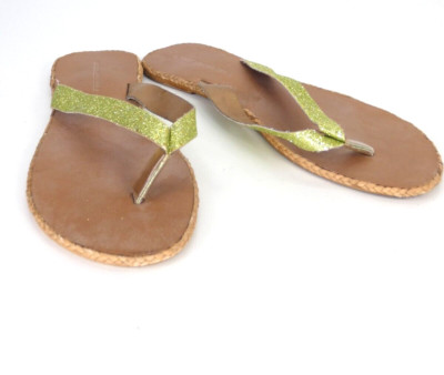 Glitzer Sandalen Flats Flip Flops Zehentrenner Pantoletten Gr. EU 39 UK6 Johnny Loves Rosie