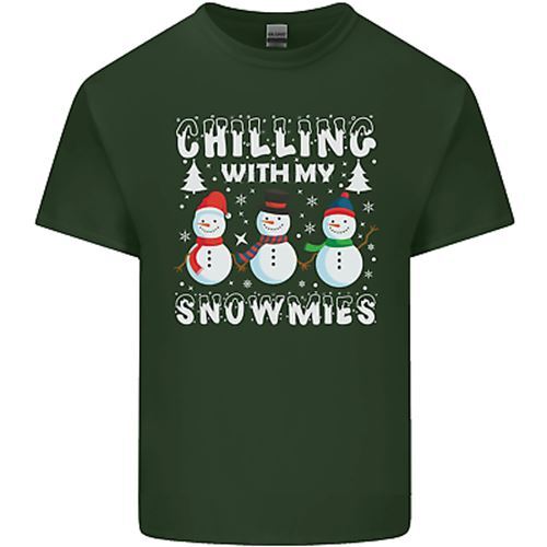 Christmas Chilling With My Snowmies Funny Mens Cotton T-Shirt Tee Top - Picture 9 of 19