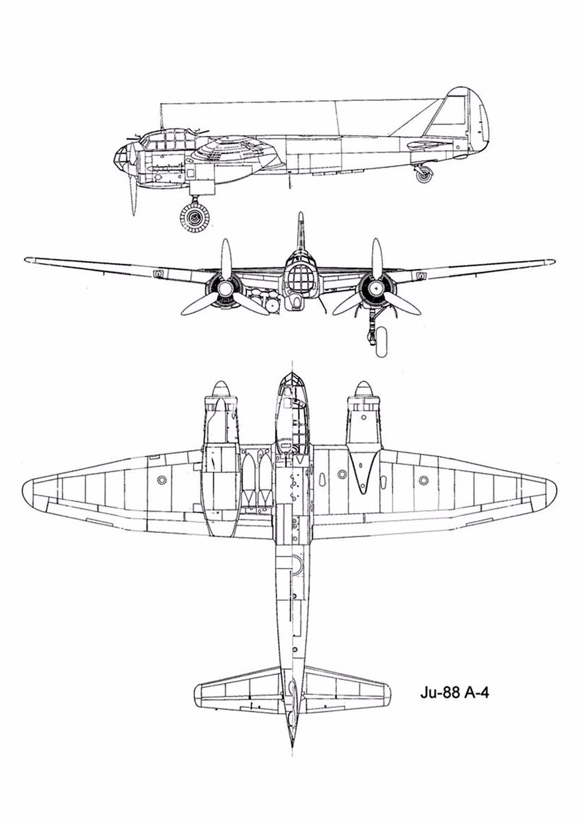 Junkers Ju 88 Poster Patent Print World War Wall Art Luftwaffe