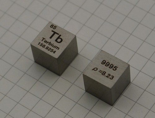 1 Stück Terbium selten Metall 99,95% rein Würfel geschnitztes Element Periodensystem 10 mm - Bild 2 von 2