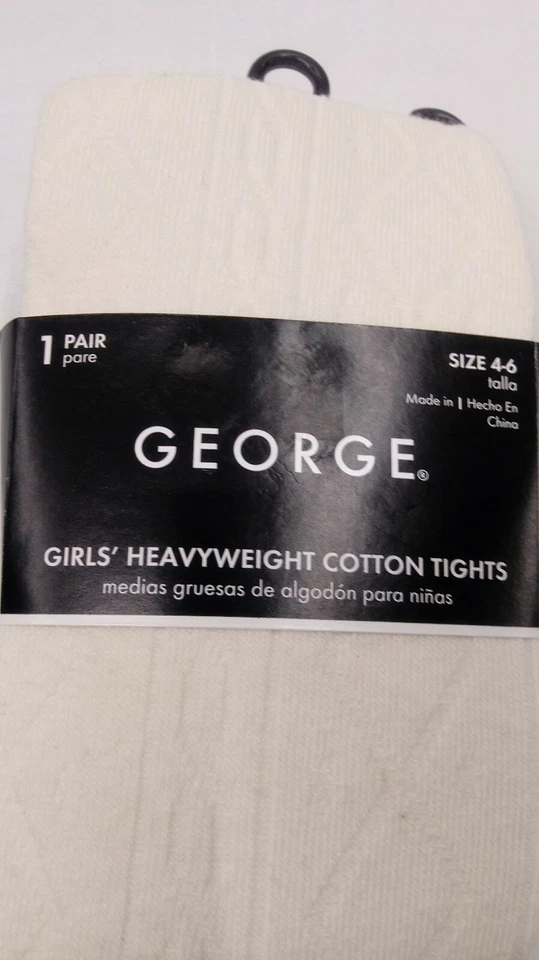 Medias de algodón pesadas niñas talla 4-6 amarillo claro GEORGE nuevas Foto 3 de 4