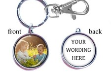 Personalized Photo Keychain Double-Sided 2 sides Gifts for Dad Mom Family