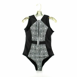 black scuba zip up swimsuit