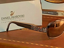 Occhiali da sole Daniel Swarovski S086 cristalli neri impreziositi, made in Austria nuovi con scatola
