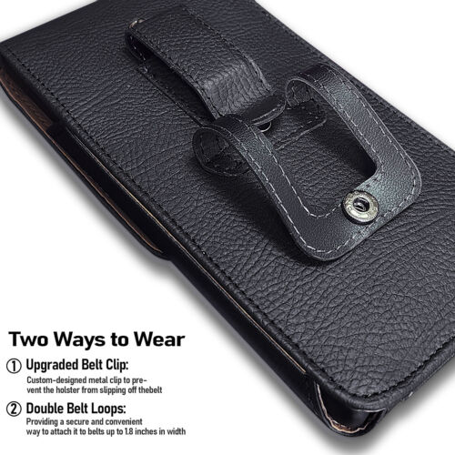 For Samsung Galaxy S8+/S9 Plus Note8 9 Slim Leather Case Belt Clip Holster Pouch - Picture 9 of 30