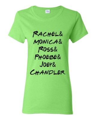 T-shirt Friends - Blanc, Col V, Taille XL, Série TV Ross Phoebe Rachel Monica