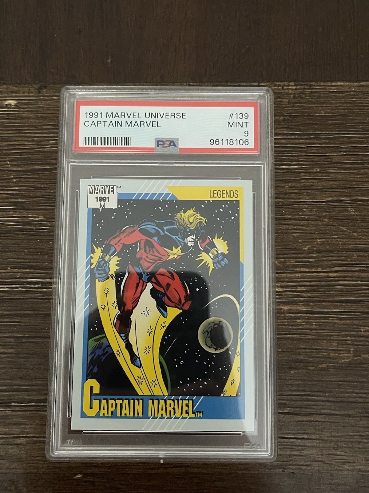 1991 Marvel Universe #139 - Captain Marvel - PSA Mint 9