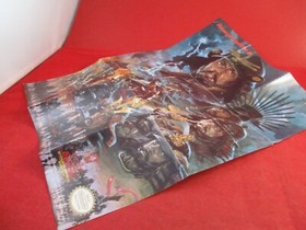 Nobunaga's Ambition II Nintendo NES Foldable Promo Poster Map Insert ONLY #C