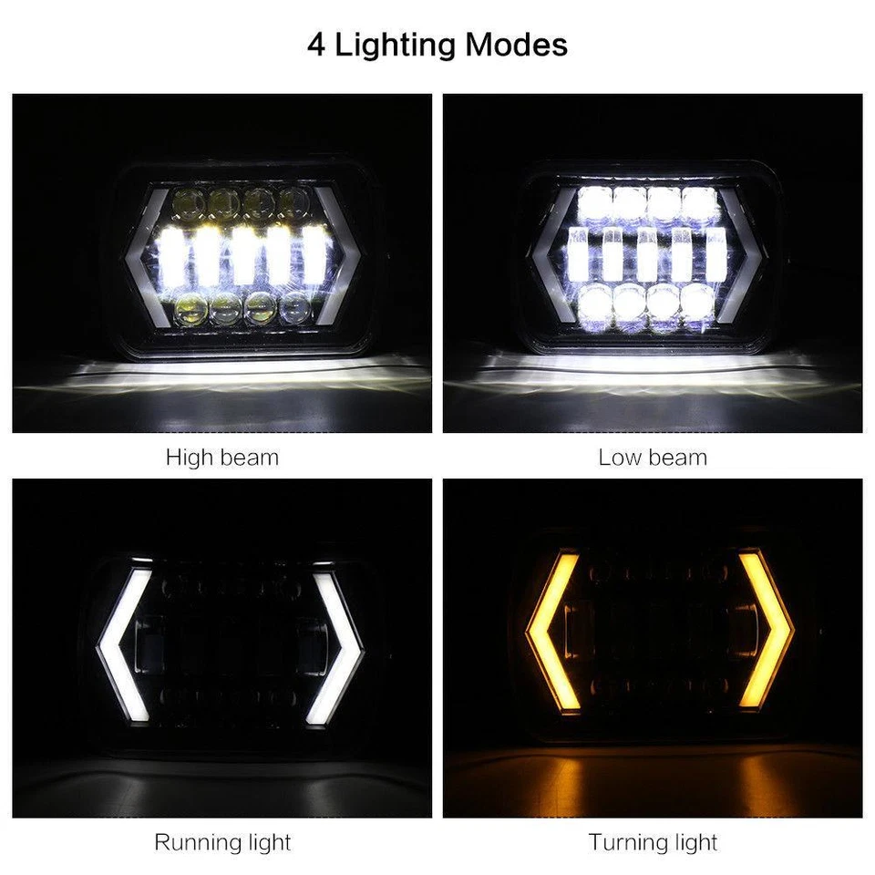 7x6" LED Headlight For International Harvester 4700 4800 4900 8100 9400i SBA SFA - Image 2 of 4