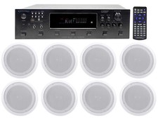 Technical Pro 6000w 6 Zone, Home Theater Bluetooth Receiver 8 8" Speakers