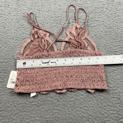 Free People Intimately Bra Extra Small Rose Pink Floral Lace Adella Bralette - Picture 7 of 8