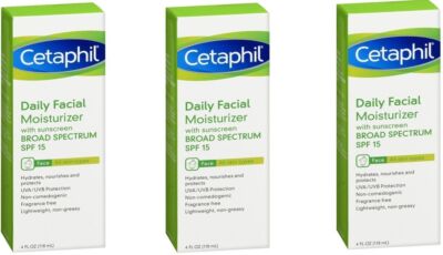 Cetaphil Daily Facial Moisturizer SPF 15 Lotion 4oz ***3 Pack***