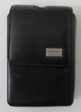 CANON - Small Black Leather Camera Case; With Logo - Belt Loop; Snap On - 3 3/4"