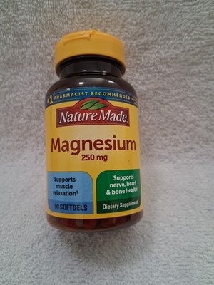 Nature Made Magnesium 250 mg  Softgels      90 Count    Exp 07/2026   Sealed New