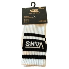 Vans Black and White Crew Socks boys shoe size 10-13.5 new