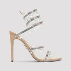 RENÉ CAOVILLA Chandelier Beige Satin  Sandals New & Authentic