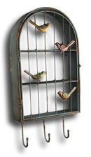 Bird 3 Tiers Rack Metal Cubby Shelf Wall Deco...