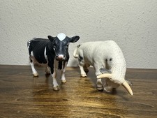 Schleich White Rodeo BULL Male Cow Farm Figure 2005 13613 2007 Milk Cow
