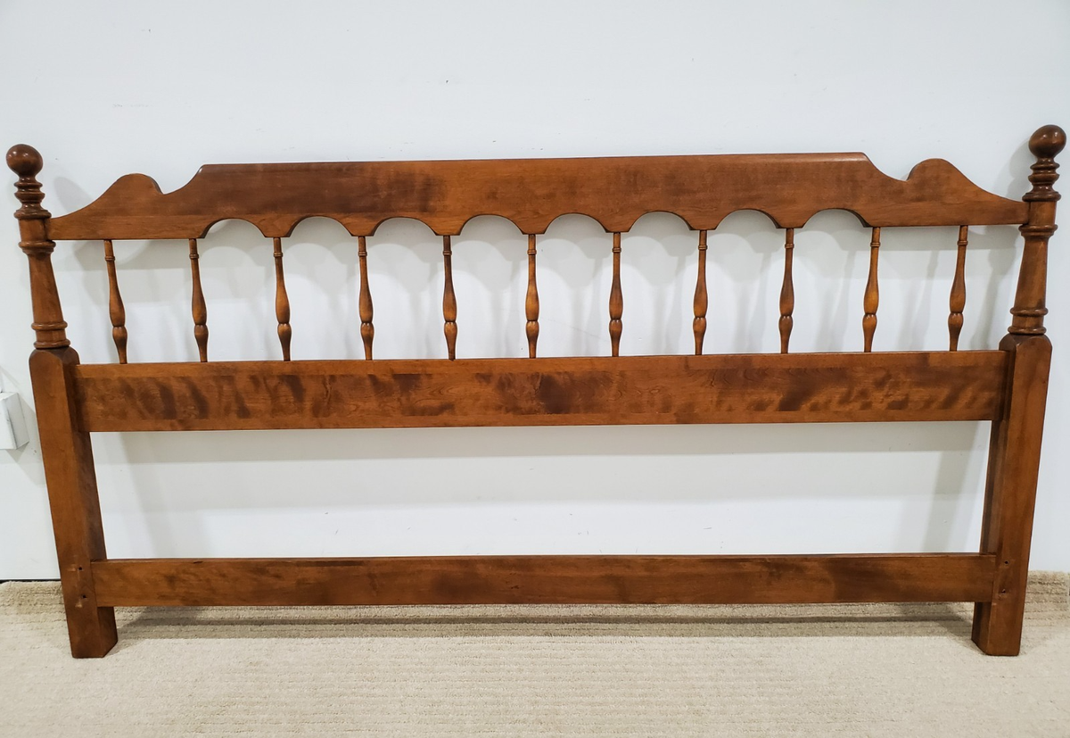 Ethan Allen Heirloom Spindle King Headboard Vintage Birch/Maple