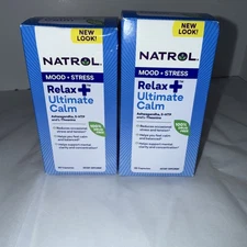 2 30 Natrol Mood + Stress Relax + Ultimate Calm Capsules, 100% Drug Free 6/30/26