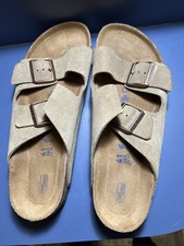 Birkenstock Arizona Unisex Taupe Suede Leather Soft Casual Sandals