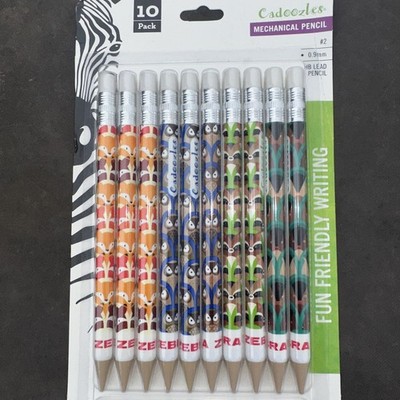 NEW 10 in pack Zebra Woodland Critters Cadoozles .9MM Mechanical Pencils #2 Z 