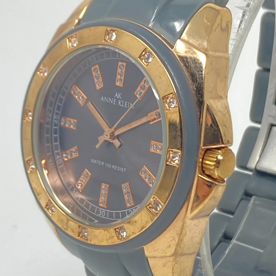 Reloj Anne Klein Mujer 36mm Tono Oro Rosa Brillante Ligero 30M Batería Nueva 7" Foto 4 de 4