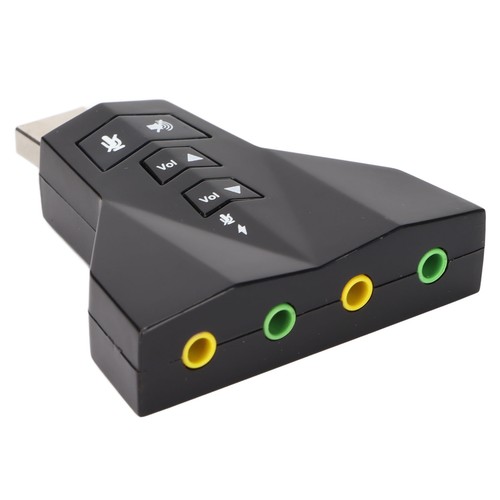 USB Sound Card Virtual 7.1 Channel External Stereo Sound Adapter For Lap NEW - Afbeelding 9 van 12
