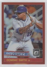 2018 Donruss Optic Rated Rookie Retro 1984 Red Prizm 73/99 Dominic Smith m4h