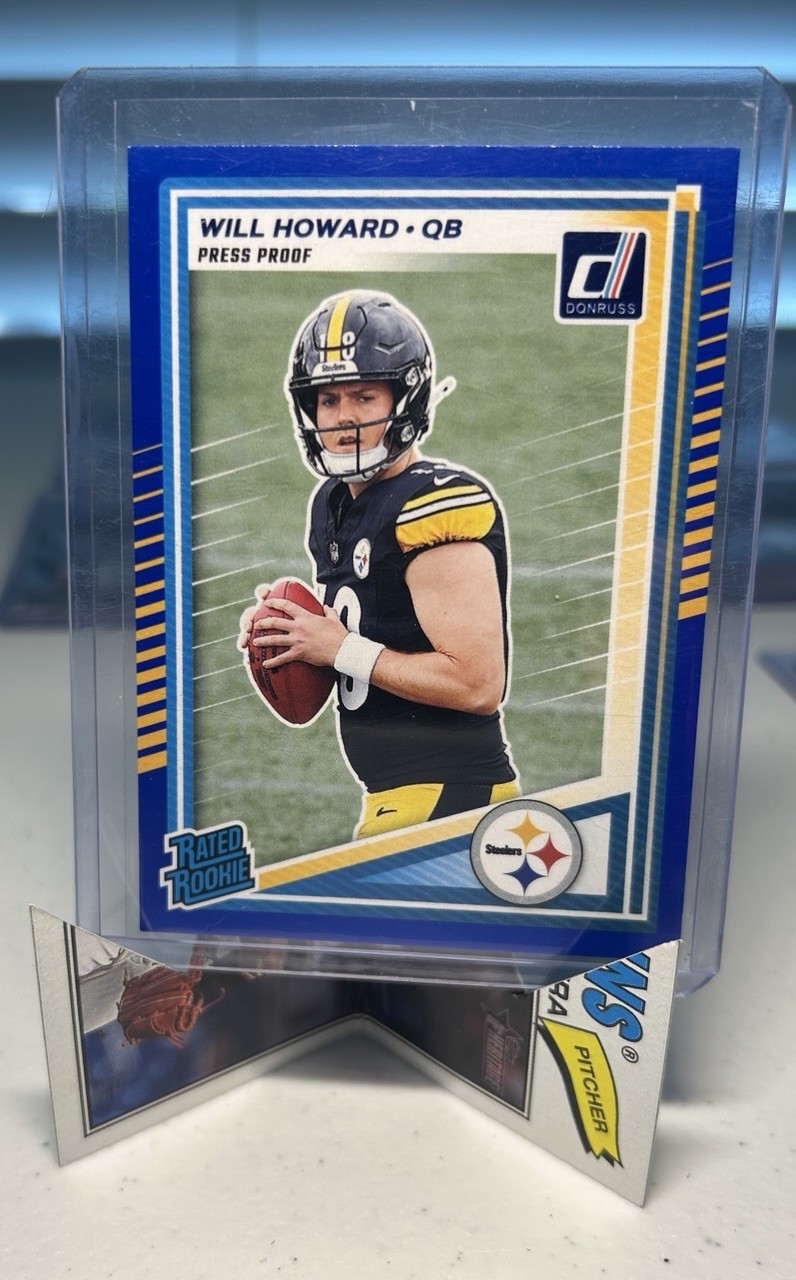 2025 Panini Donruss Rated Rookie Press Proof Blue Will Howard #309 Steelers