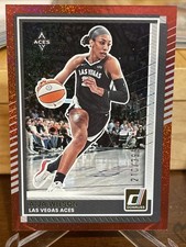 A’Ja Wilson 2025 Donruss WNBA RED GLITTER FOUL SSP /399! Las Vegas Aces MVP!!