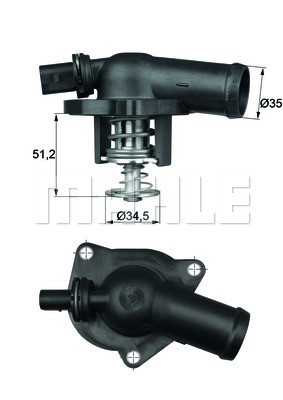 KÜHLFLÜSSIGKEIT KÜHLER THERMOSTAT MAHLE ORIGINAL TI 17 109 I FÜR VW GOLF IV - Picture 4 of 7
