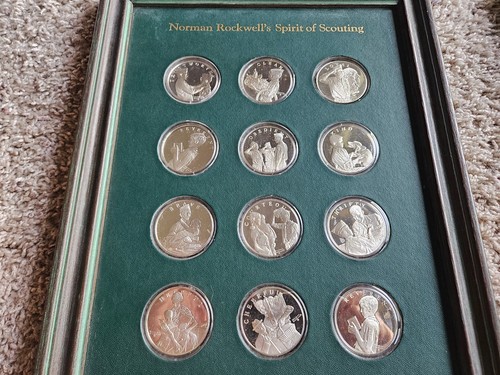 Boy Scouts of America Norman Rockwell 12  Scout Law Coins Medals, sterling