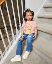 40in Unfinished Realistic Reborn Doll Kits Toddler Girl Rooted Hair Women Gifts