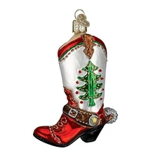 Old World Christmas Blown Glass Ornament for Christmas Tree, Cowboy Boot