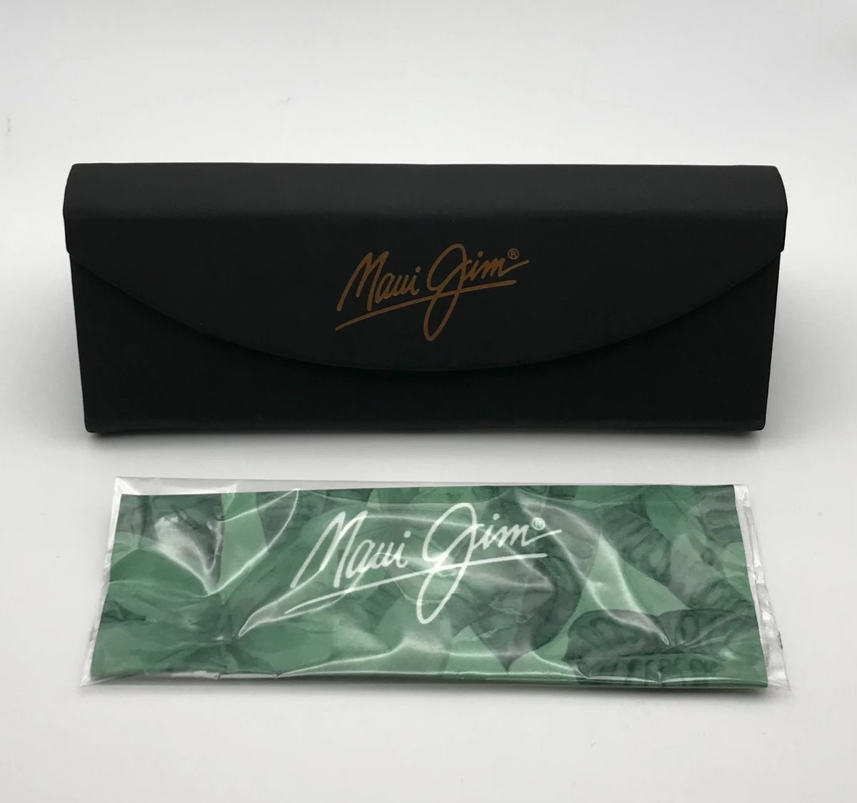 Maui Jim Sunglasses Eyeglasses Case, Black Triangle Leather,Green Cleaning Cloth Maui Jim Keha Wrap Around Sunglasses | Free Shipping at Academy main image 3