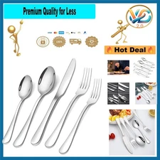 Stainless Steel Flatware Set for 4 – 20 Piece Kitchen Silverware Service Dish...