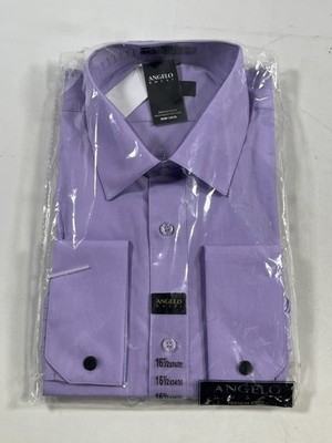 Mens Angelo Rossi Purple French Cuff Dress Shirt 16.5 34/35 NEW