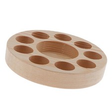 Wood Rack Holder Display Cosmetic Makeup Tray Shelf Holds up to 10 Bottles