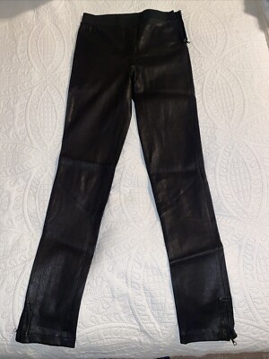 Black Leather Imitation Jeans 