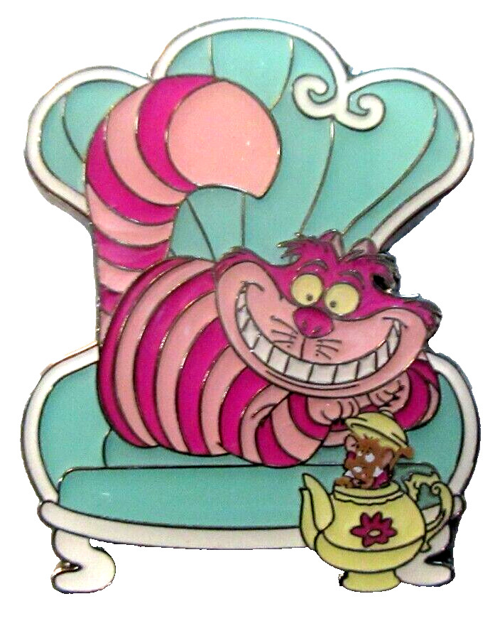 DISNEY 2021 LOUNGEFLY CHESHIRE CAT LAYING ON PALE AQUA GREEN CHAIR PIN - #142979