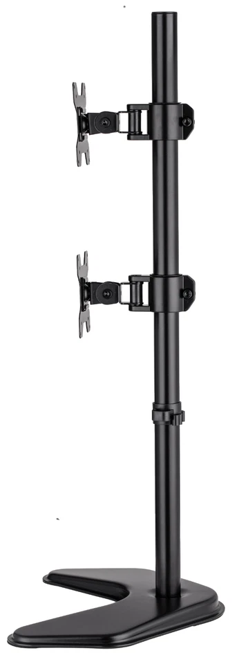 Adjustable Vertical Dual Monitor TV Desktop Mount Stand Tilt Swivel Fits 13- 27" - Image 3 of 4