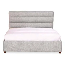 Moe's Home Collection Takio Fabric Queen Bed in Light Gray