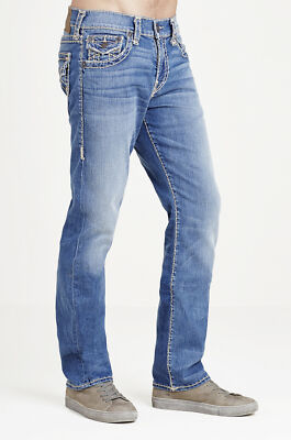 True Religion Jeans Men's Ricky Super T Natural Tan Stitch size 42